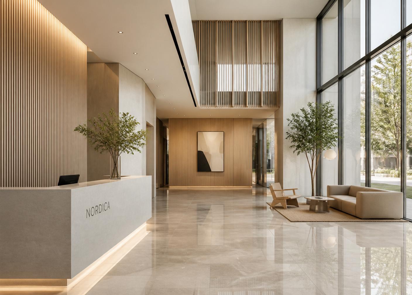 Reinigung einer Hotellobby in Hamburg